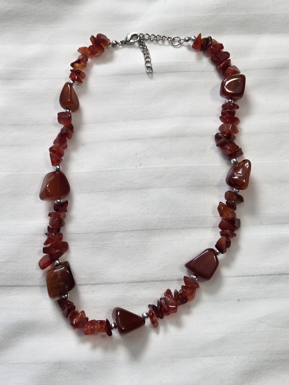 Chunky Carnelian Chip & Nugget Boho Choker Necklace